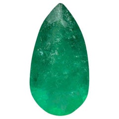 Pierre de naissance de mai en émeraude colombienne verte de 3,84 carats, taille poire, 16 x 8,5