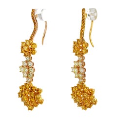 3.84 Carat Natural Fancy Color Diamond Dangle Earring