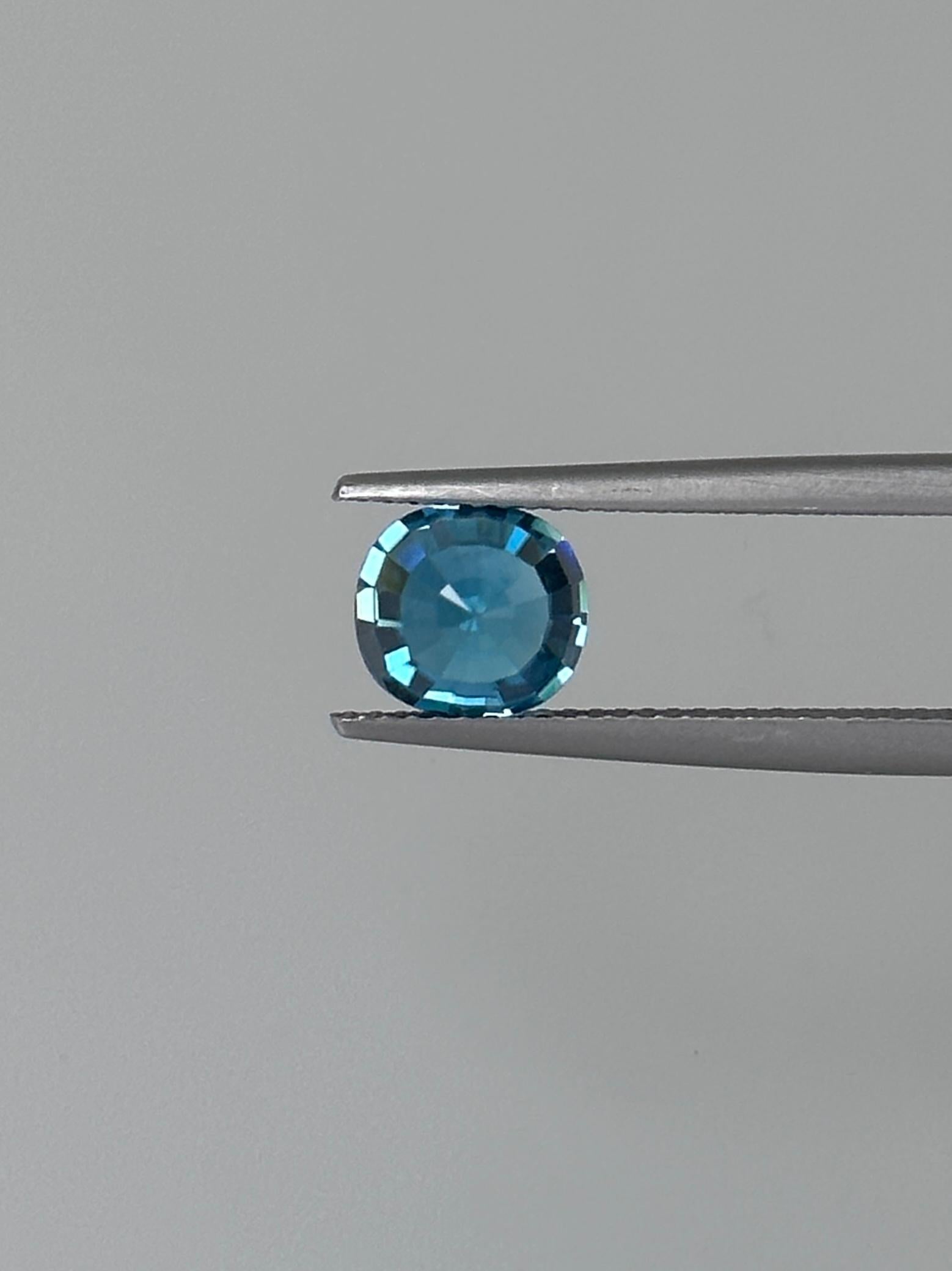 Cushion Cut 3.84 Carat Natural Ocean Blue Zircon