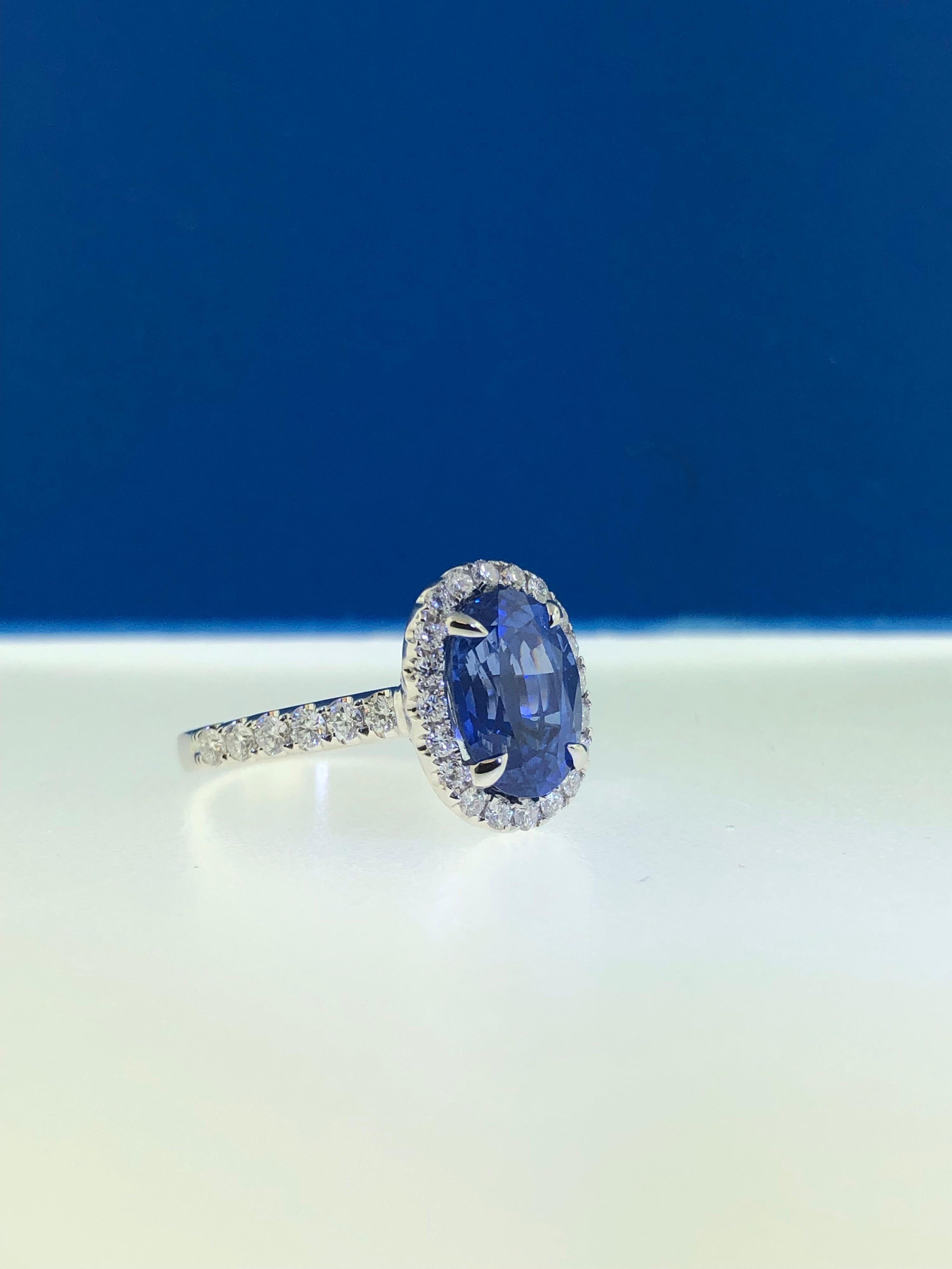 3.84 Carat Oval Sapphire and Diamond Cocktail Ring 2