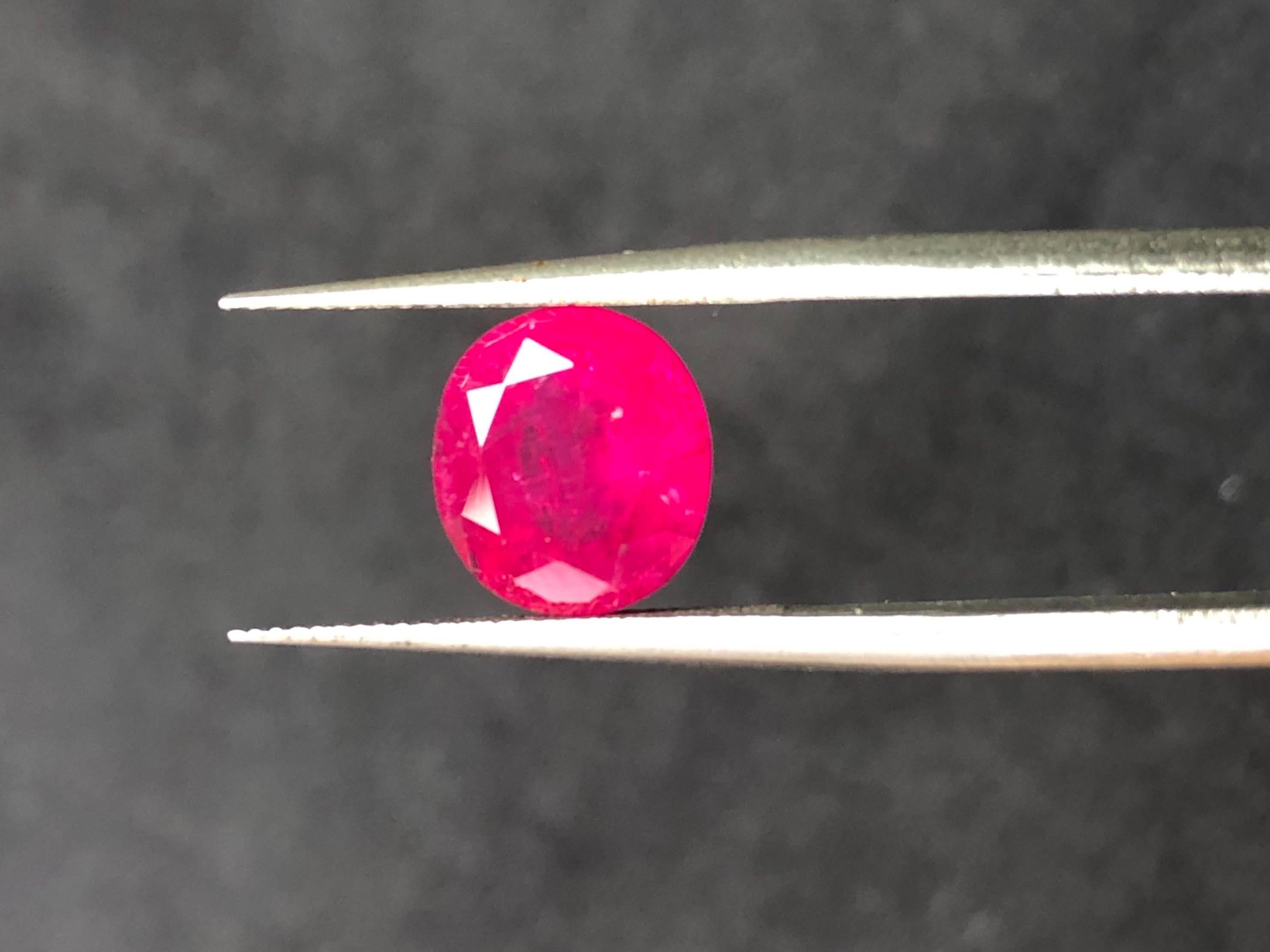 3.84 Ct AIGS Certified Natural Ruby Unheated Burma Pigeon Blood Color Gemstone For Sale 1