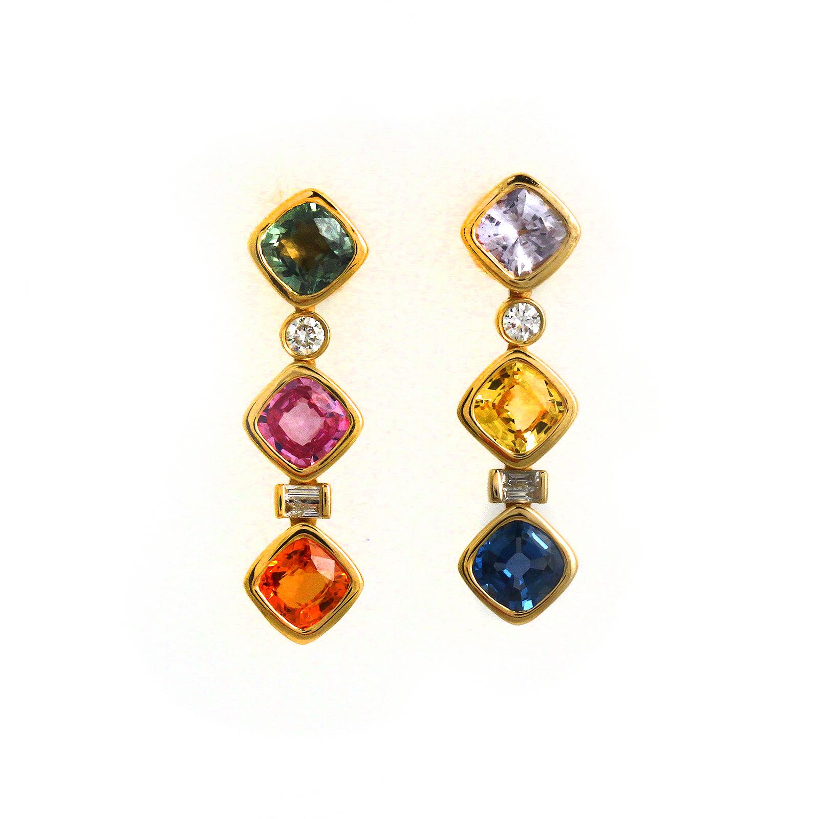 yellow stone dangle earrings