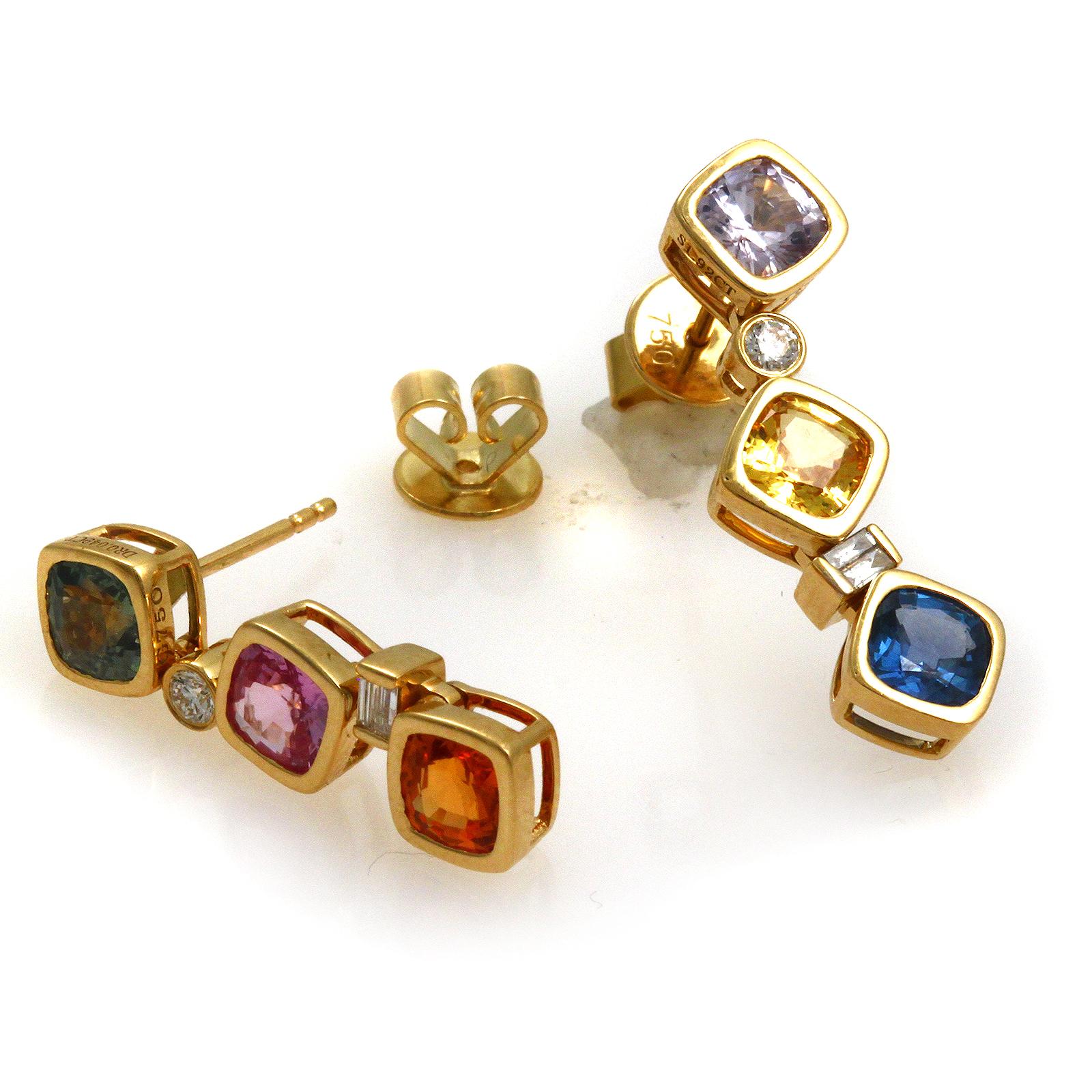 multi color stone earrings
