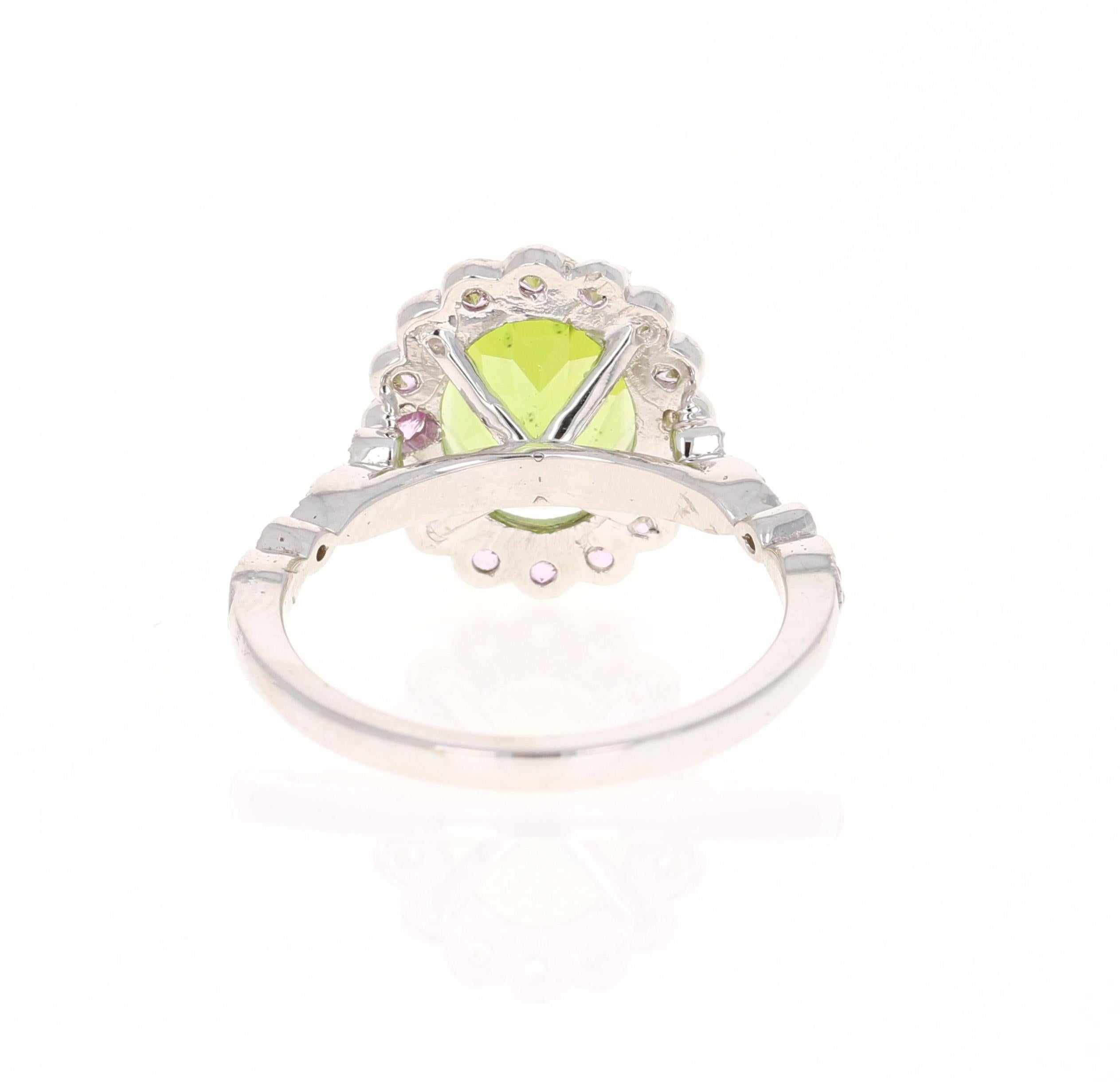 sapphire and peridot engagement ring