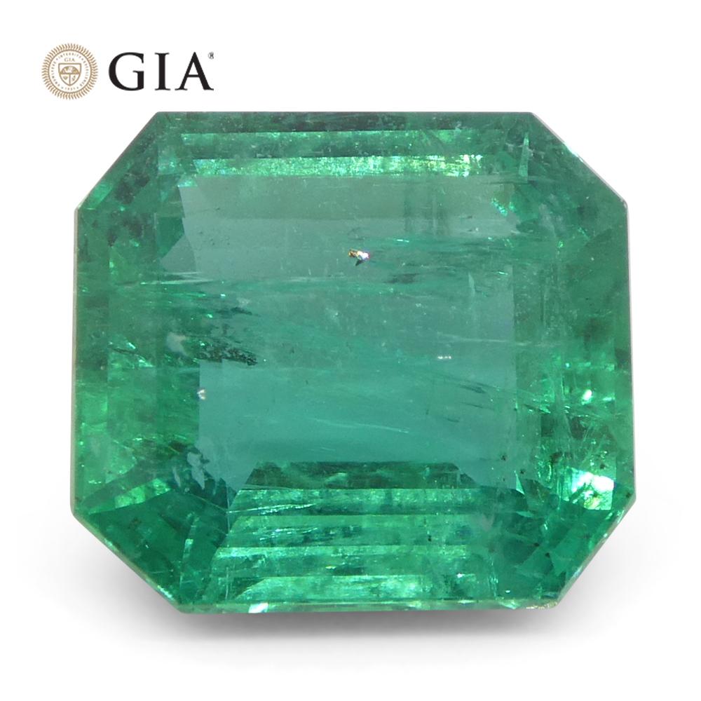 3.84ct Oktagon/Smaragdschliff Grüner Smaragd GIA zertifiziert Sambia (F2) im Angebot 6