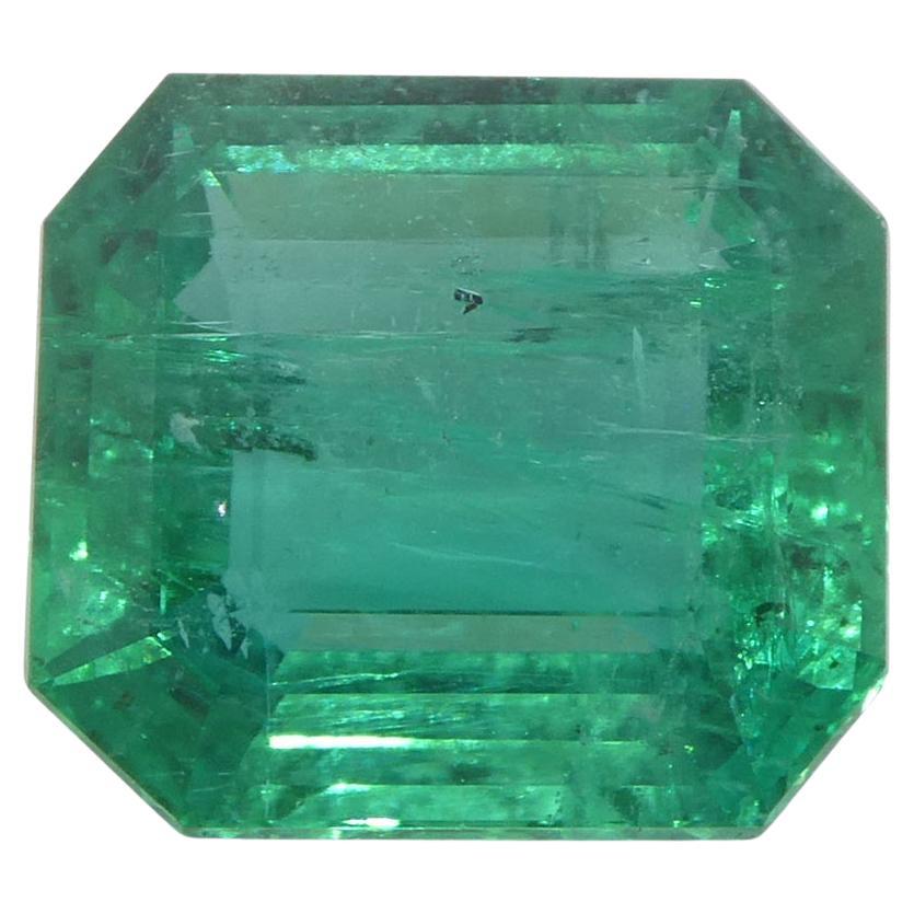 3.84ct Octagonal/Emerald Cut Green Emerald GIA Certified Zambia (F2)