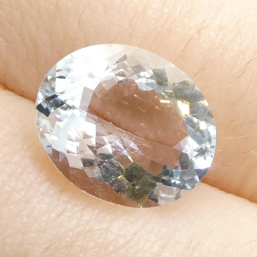 3.84 Karat ovaler blauer Aquamarin aus Brasilien, unerhitzt im Angebot 6