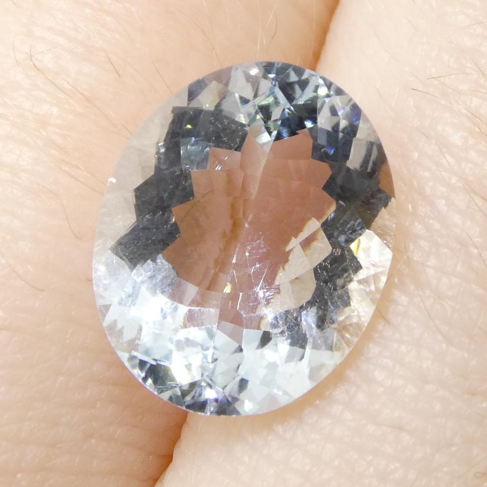 3.84 Karat ovaler blauer Aquamarin aus Brasilien, unerhitzt im Angebot 7