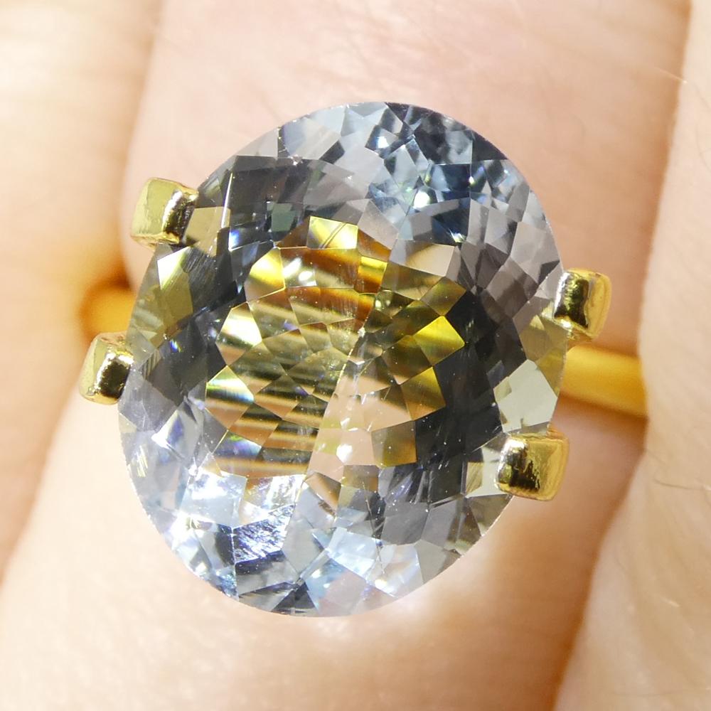 3.84 Karat ovaler blauer Aquamarin aus Brasilien, unerhitzt im Angebot 8