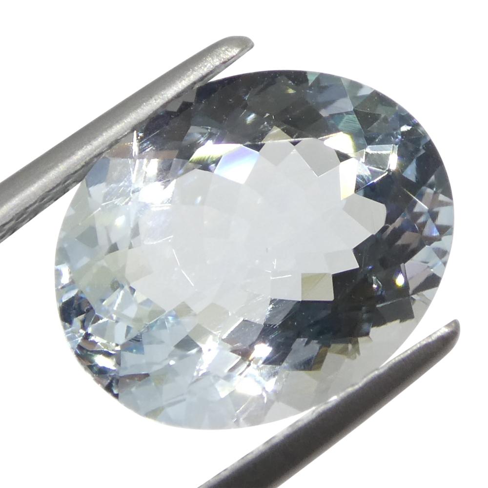 3.84 Karat ovaler blauer Aquamarin aus Brasilien, unerhitzt im Zustand „Neu“ im Angebot in Toronto, Ontario