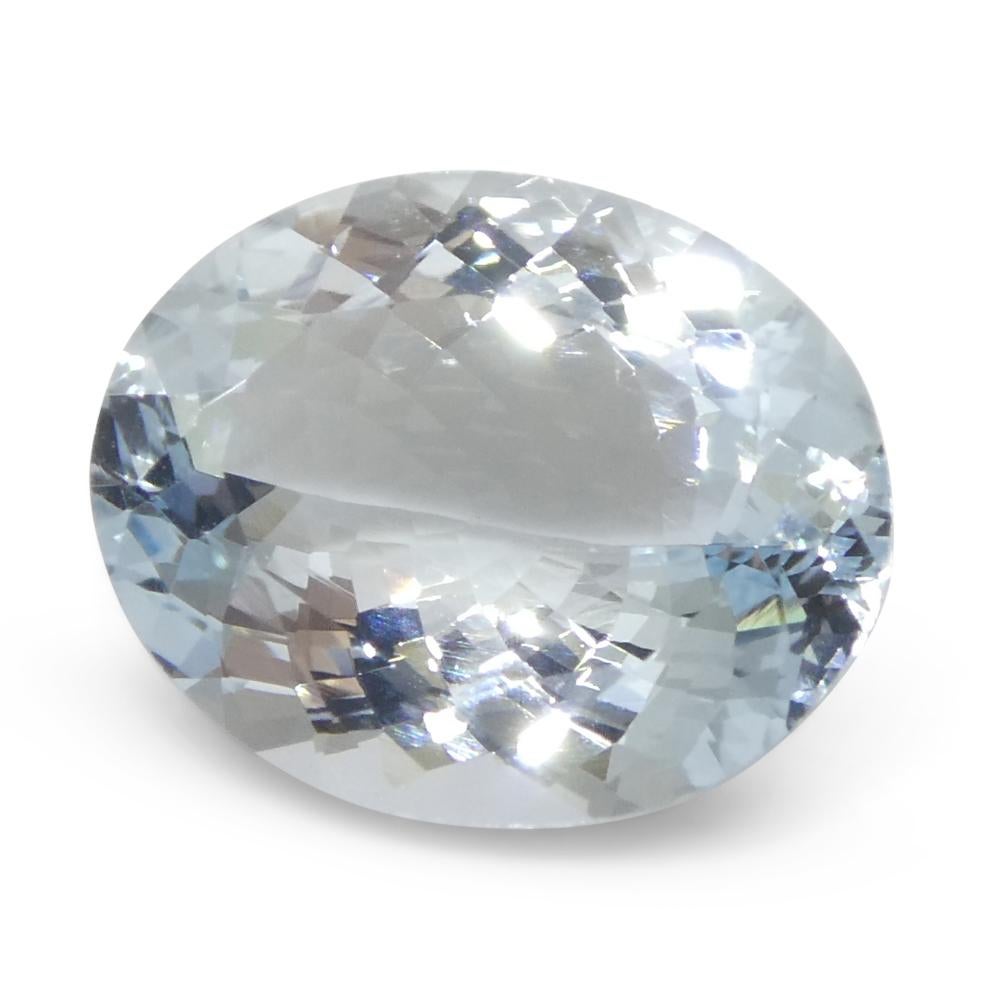 3.84 Karat ovaler blauer Aquamarin aus Brasilien, unerhitzt im Angebot 1