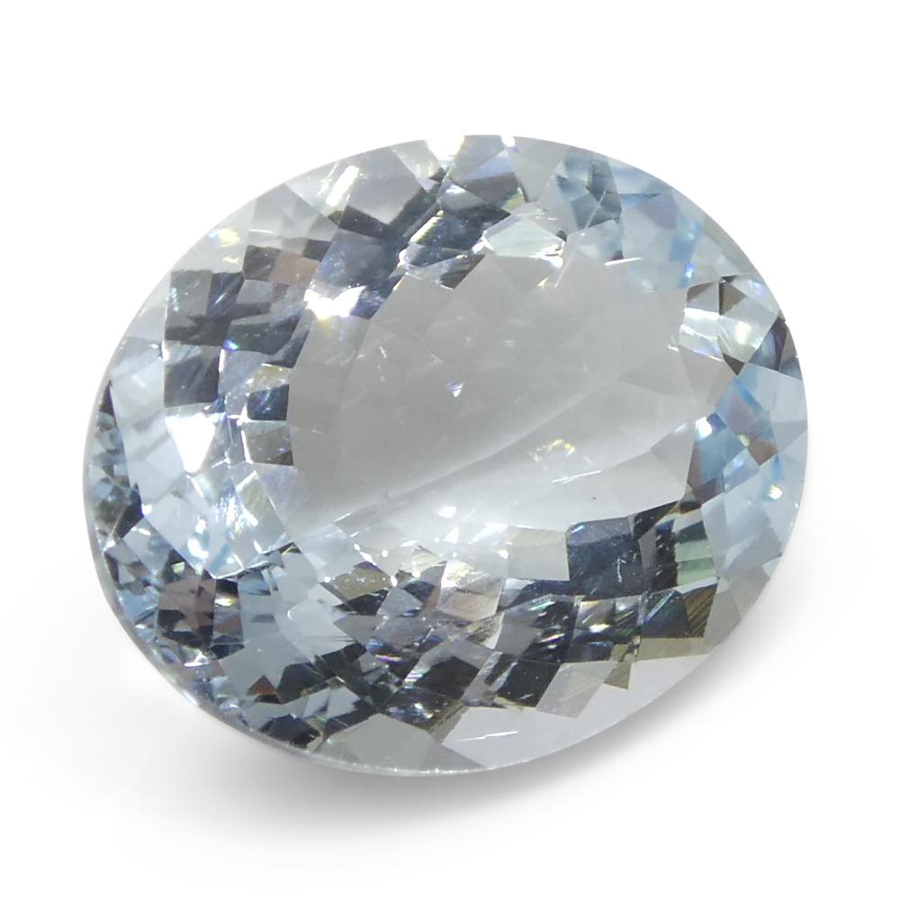 3.84 Karat ovaler blauer Aquamarin aus Brasilien, unerhitzt im Angebot 2