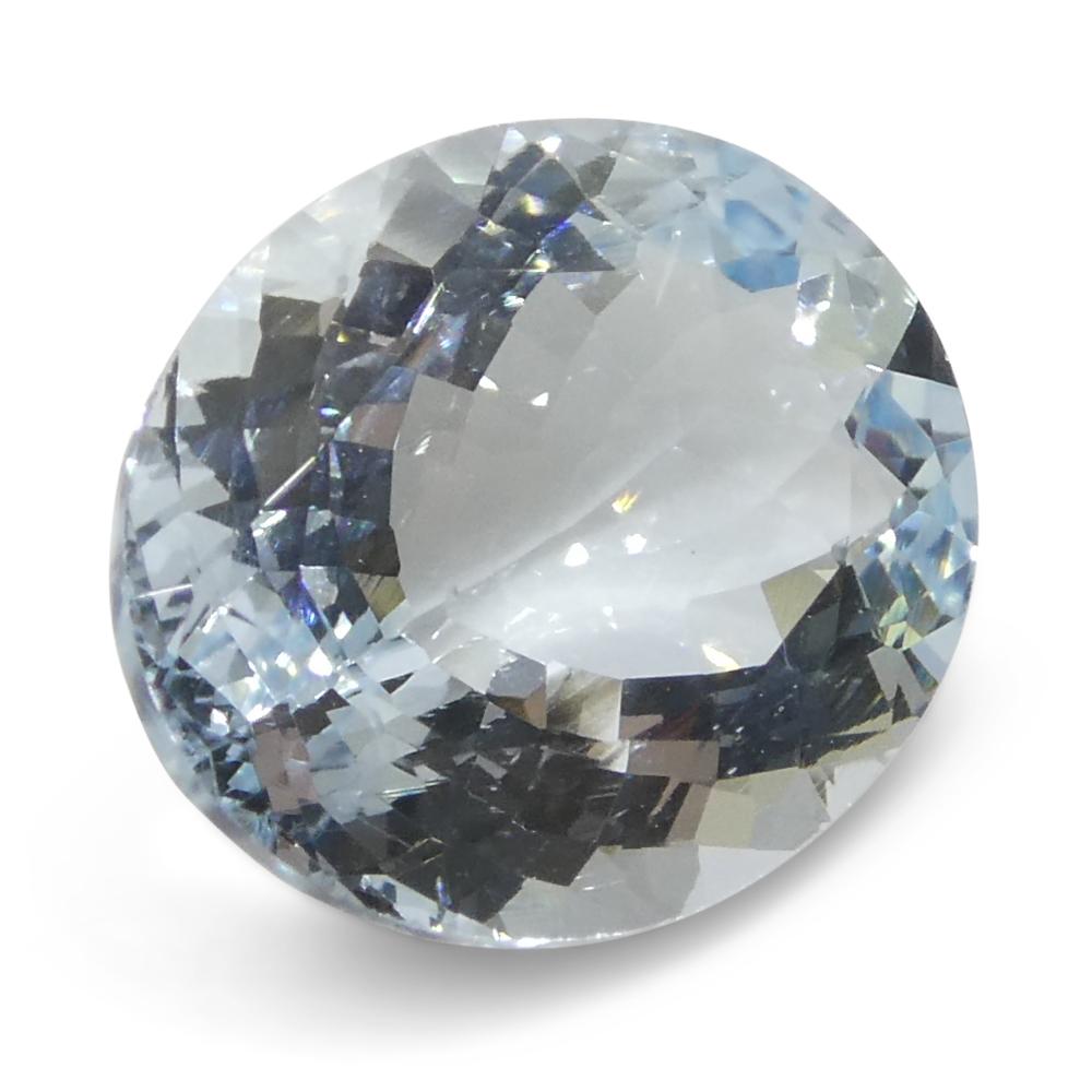 3.84 Karat ovaler blauer Aquamarin aus Brasilien, unerhitzt im Angebot 3
