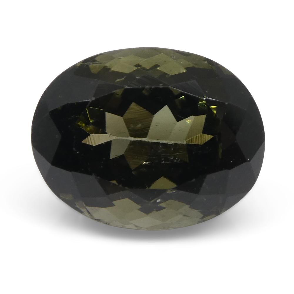 3.84ct Oval Olive Green Tourmaline For Sale 2