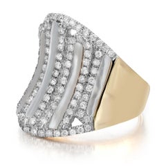 3.84ctw Round Diamond & Rainbow Moonstone Cocktail Ring 14k Yellow Gold