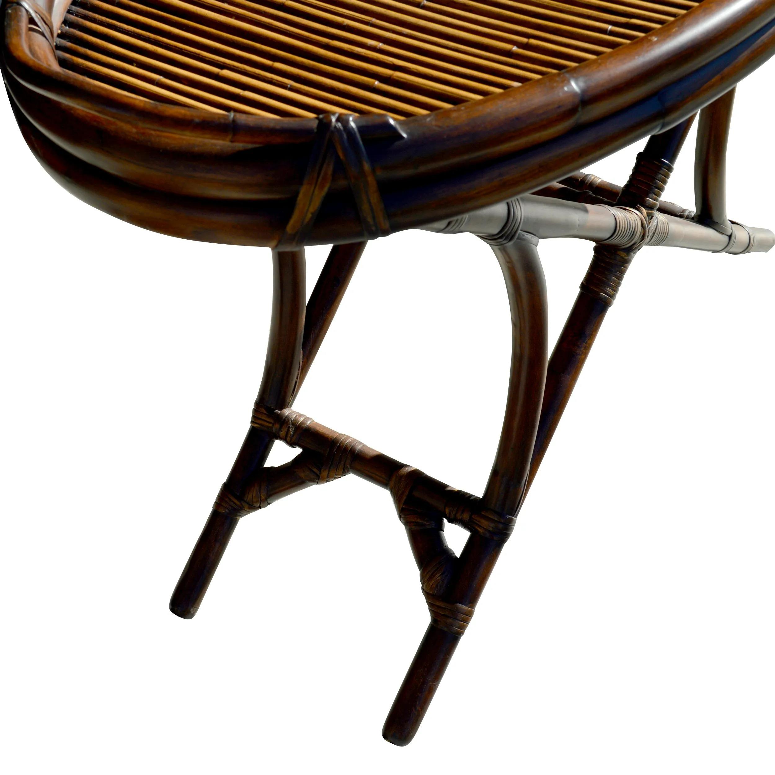 British Colonial Style Cane and Bamboo Tray Table 2