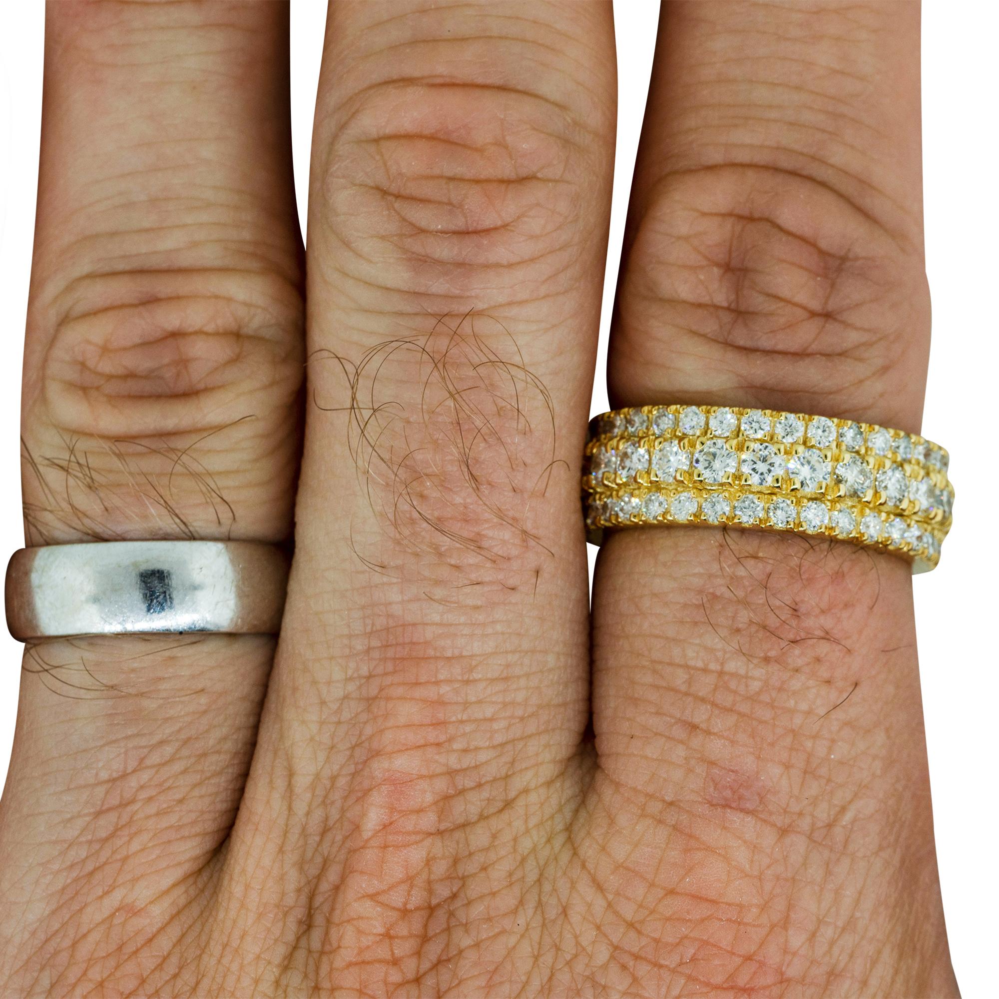 3,85 Karat Diamant Herrenband Pave Ring 14 Karat im Zustand „Neu“ im Angebot in Boca Raton, FL