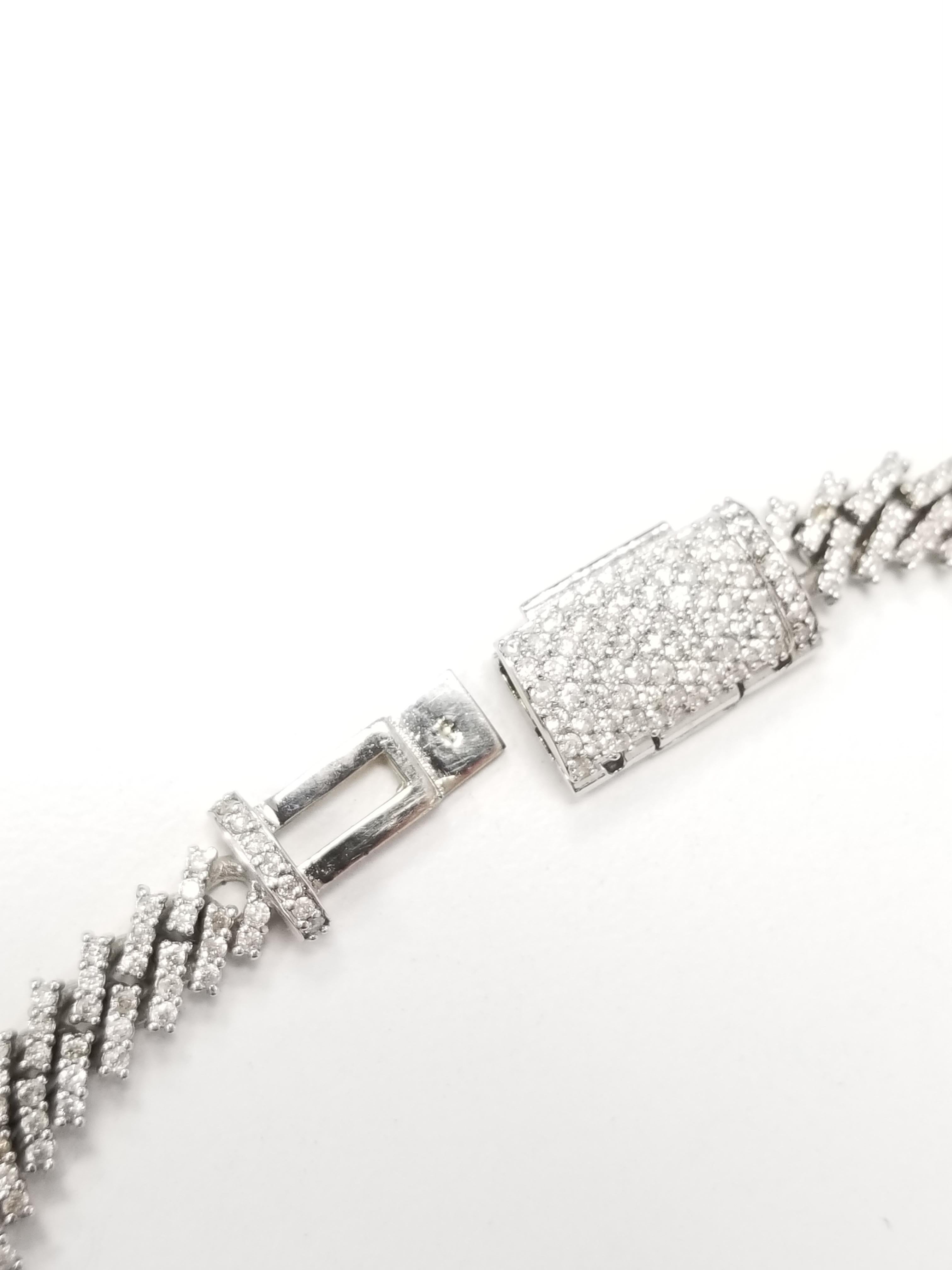 3.85 Carat Diamond Men's Cuban Link Chain Solid 14 Karat White Gold In New Condition In Great Neck, NY