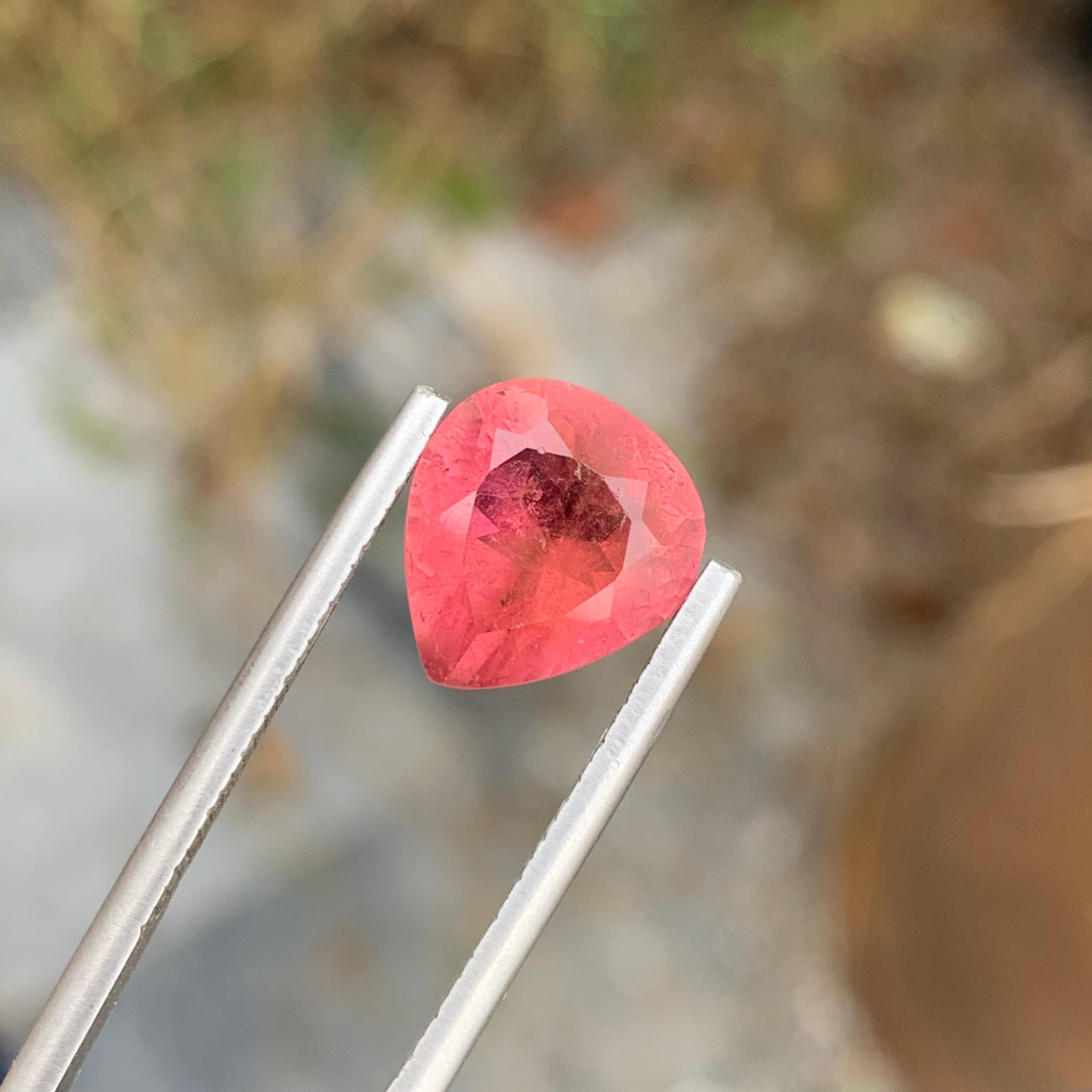 3.85 Carat Lovely Loose Rubellite Tourmaline Pear Shape Gem From Afghanistan  For Sale 4