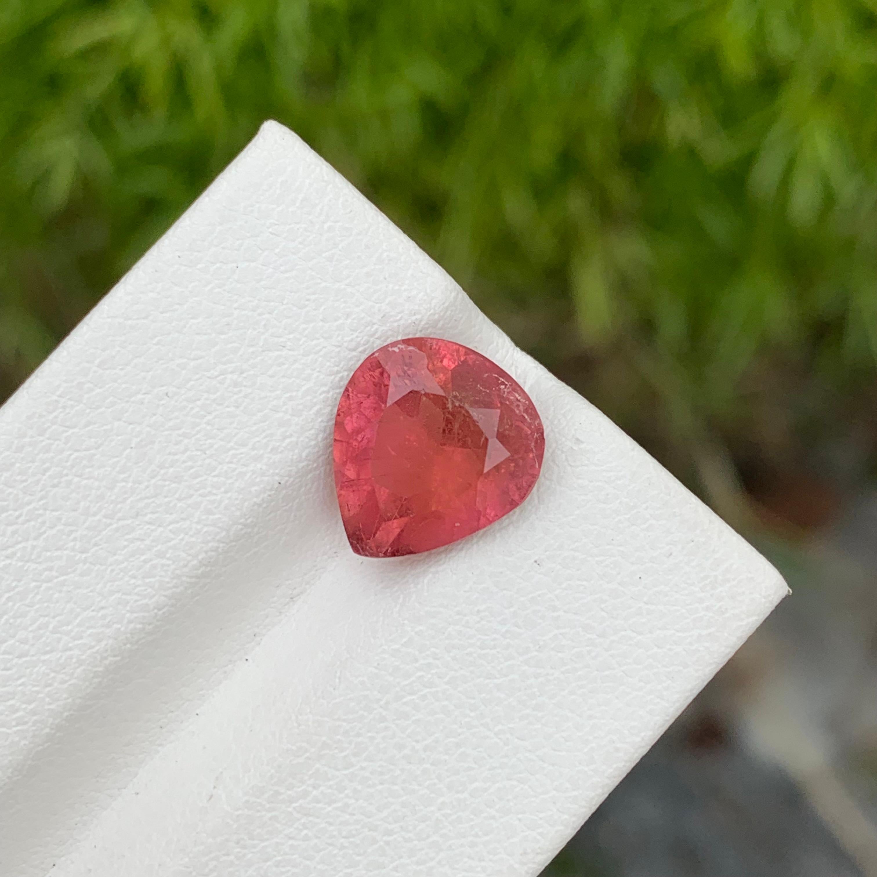 Loose Rubellite Tourmaline

Weight: 3.85 Carats
Dimension: 11.3 x 10.1 x 5.8 Mm
Origin: Afghanistan
Shape: Pear 
Color: Peach Pink 
Certificate: On Demand

Rubellite tourmaline, often regarded as the 