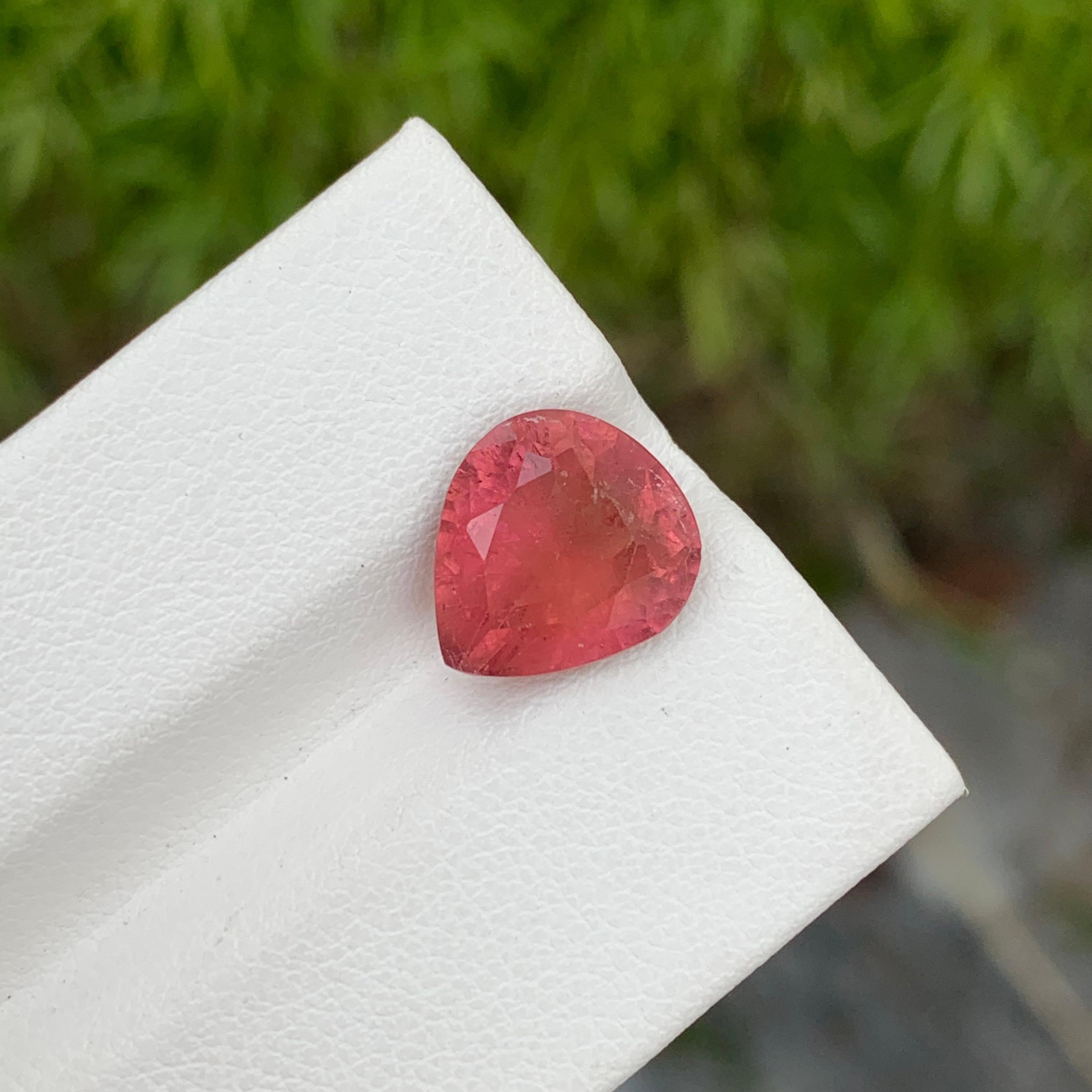 Women's or Men's 3.85 Carat Lovely Loose Rubellite Tourmaline Pear Shape Gem From Afghanistan  For Sale