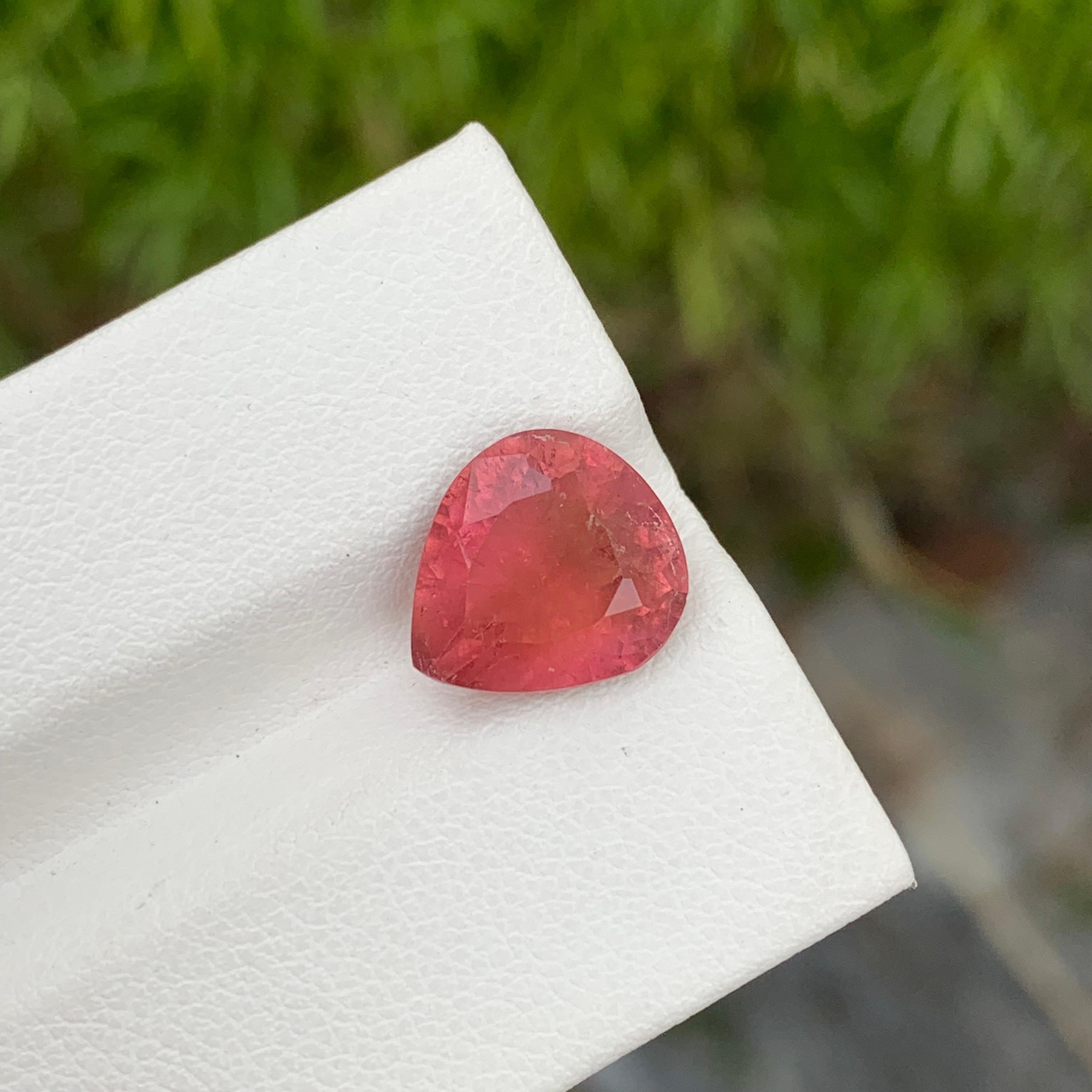 3.85 Carat Lovely Loose Rubellite Tourmaline Pear Shape Gem From Afghanistan  For Sale 1