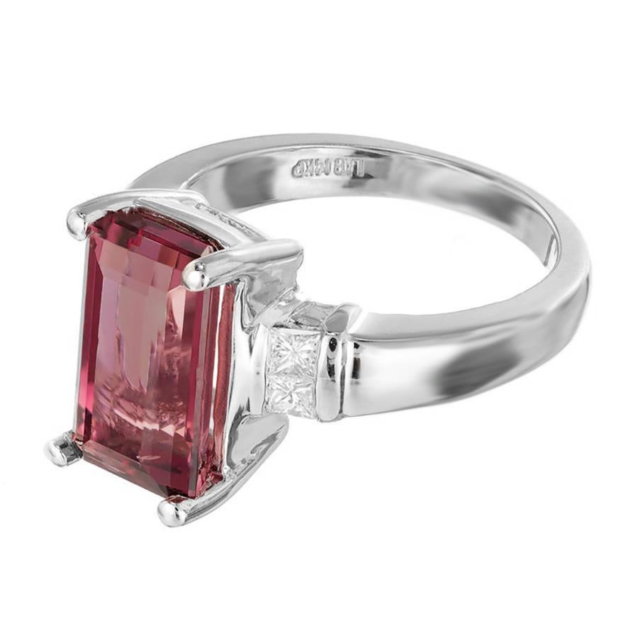 natural pink tourmaline ring
