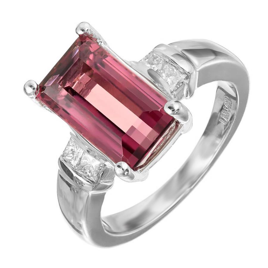 pink tourmaline ring with diamonds