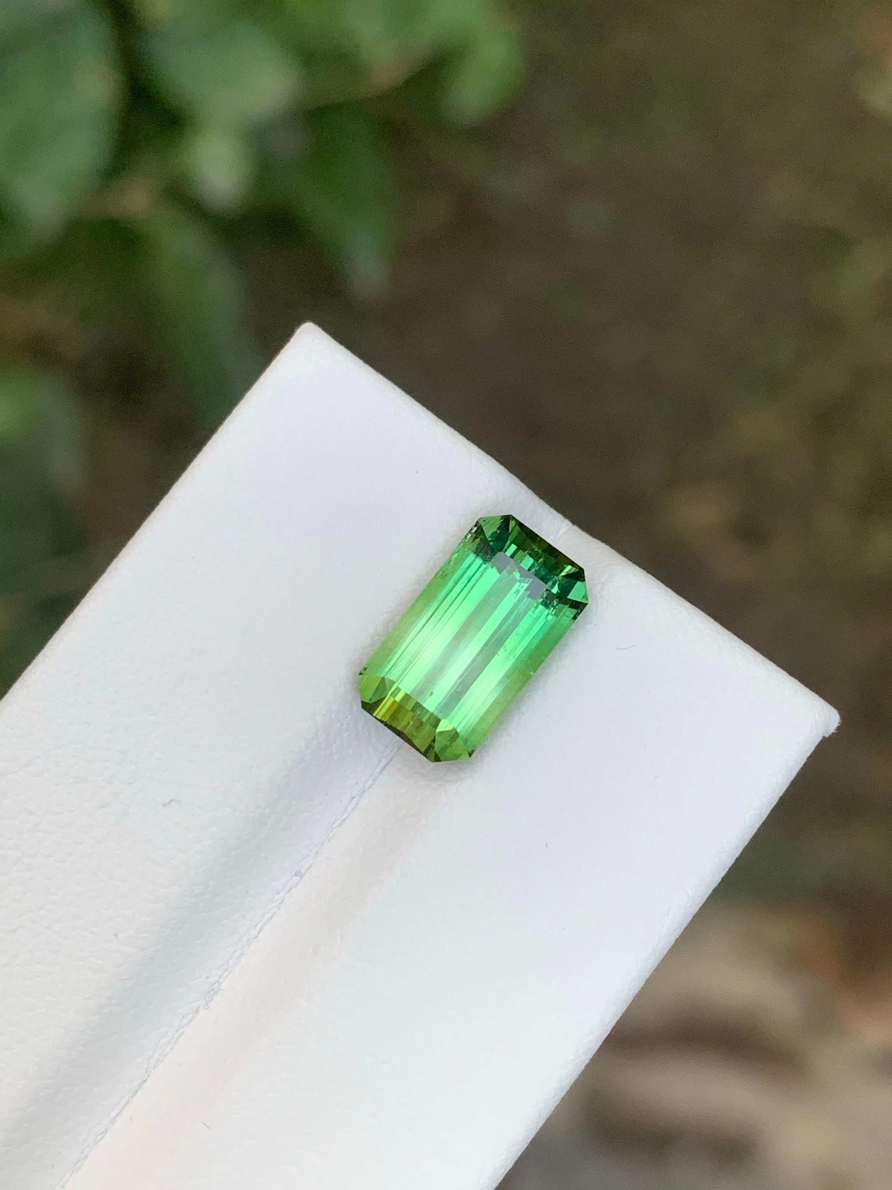 3.85 Carat Natural Loose Bi Colour Tourmaline Emerald Shape Gemstone For Sale 5