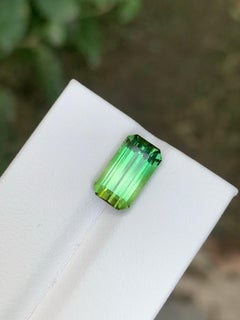 3.85 Carat Natural Loose Bi Colour Tourmaline Emerald Shape Gemstone