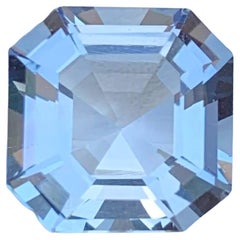 3.85 Carat Natural Loose Blue Goshenite Aquamarine Asscher Cut Pakistan Gemstone