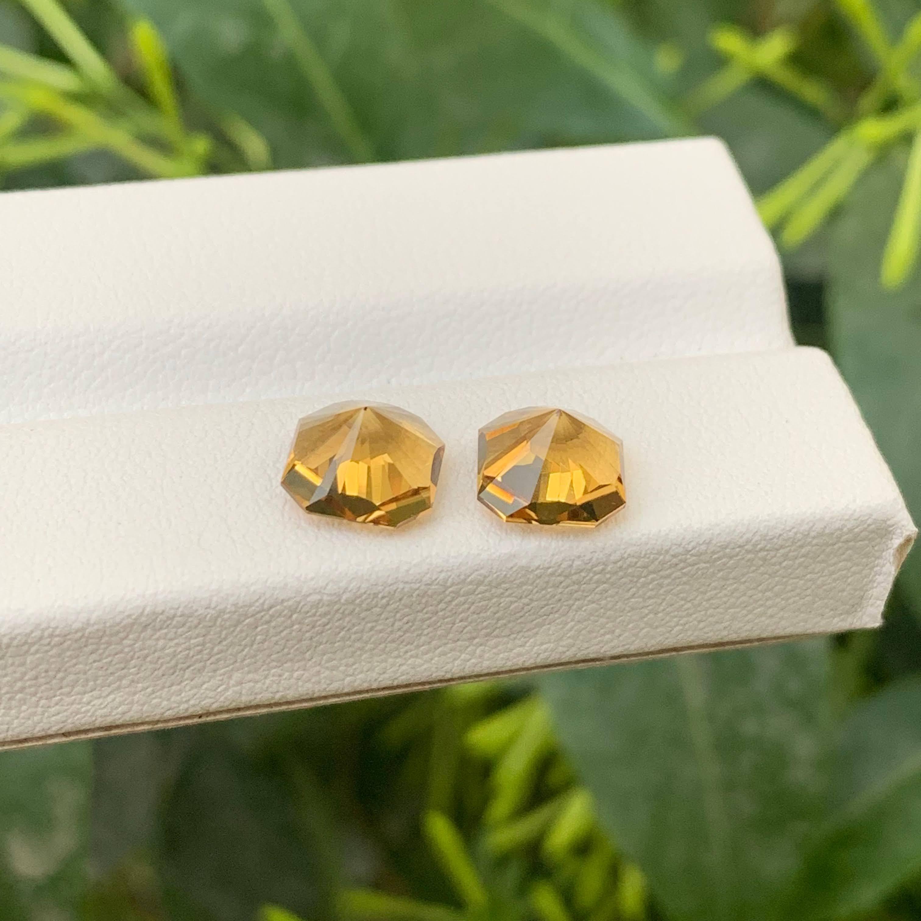 3.85 Carat Natural Loose Golden Citrine Stone Asscher Cut Brazilian Gemstone For Sale 4