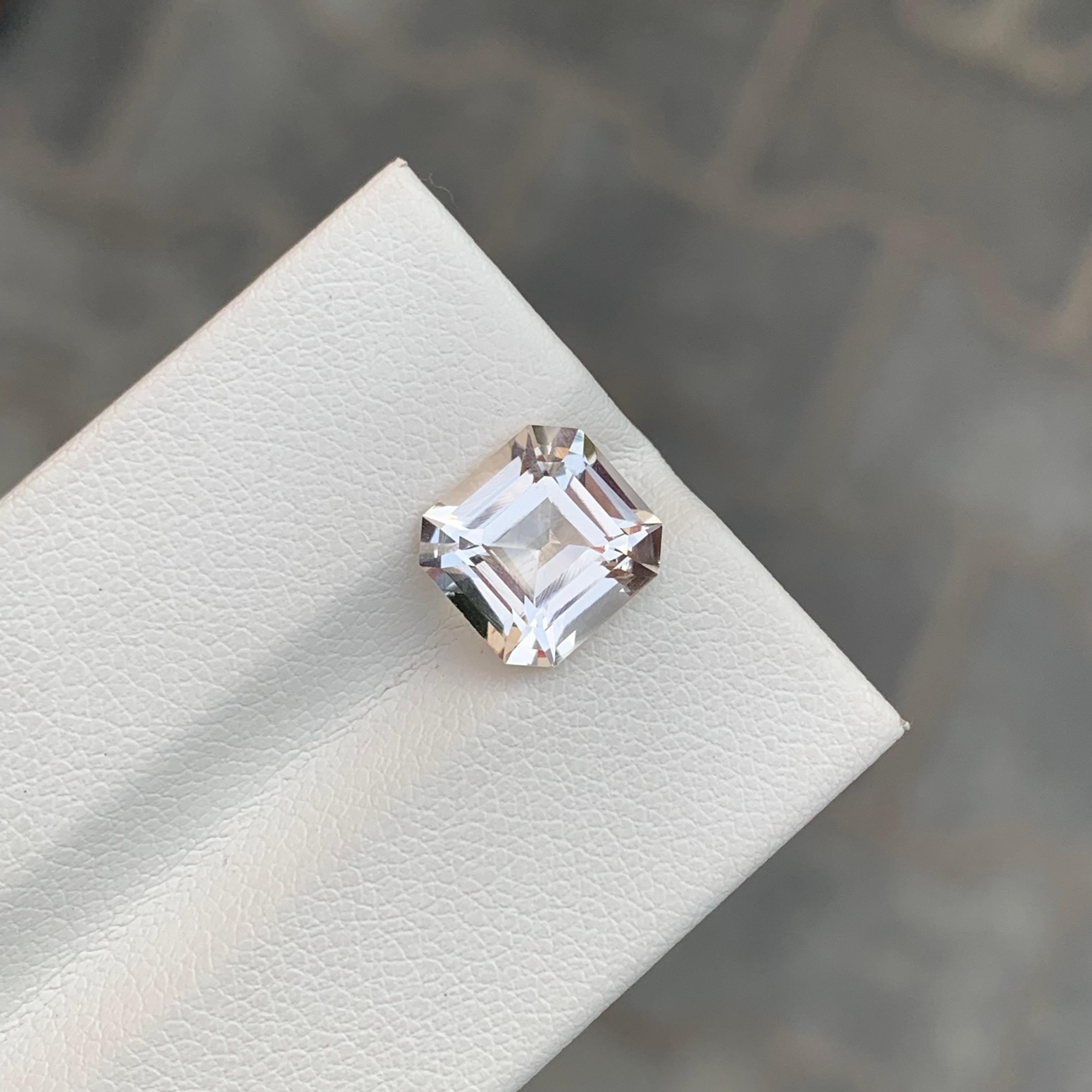 3,85 Karat natürlicher loser Goldtopas Asscher Form Edelstein für Ring im Angebot 1