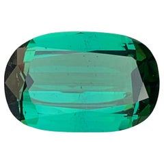 3.85 Carat Natural Loose Green Tourmaline Long Cushion Shape Gemstone