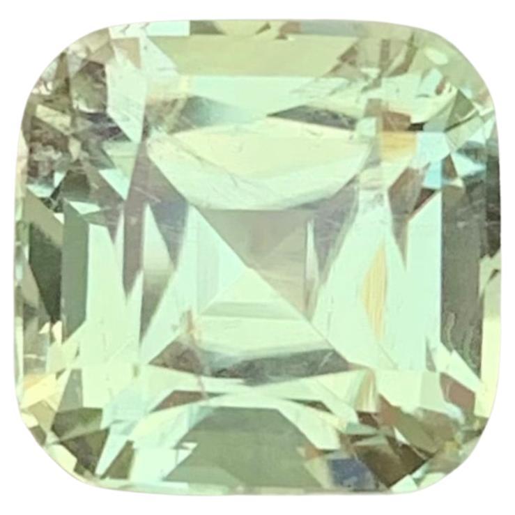 3.85 Carat Natural Loose Lime Yellow Tourmaline Cushion Shape Gem