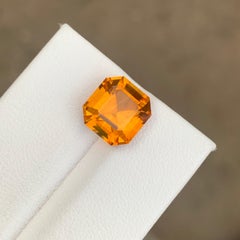 3.85 Carat Natural Loose Maraba Citrine Octagon Cut Gemstone