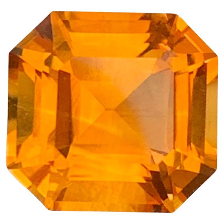 3.85 Carat Natural Loose Maraba Citrine Octagon Cut Gemstone