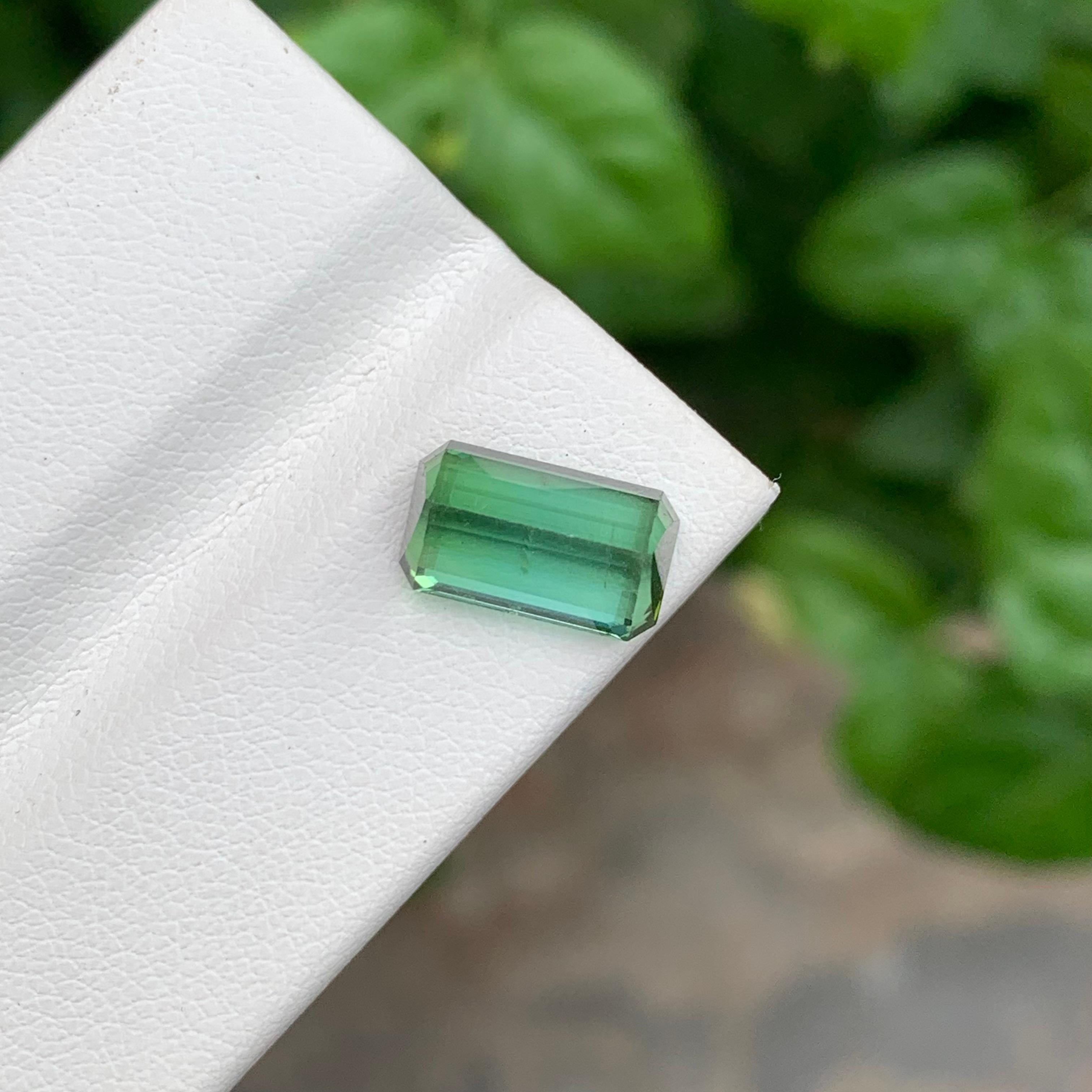 3.85 Carat Natural Loose Mint Green Tourmaline Emerald Shape Gem For Jewellery For Sale 4
