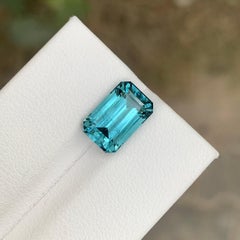 3.85 Carat Natural Loose Seafoam Tourmaline Emerald Shape Gemstone