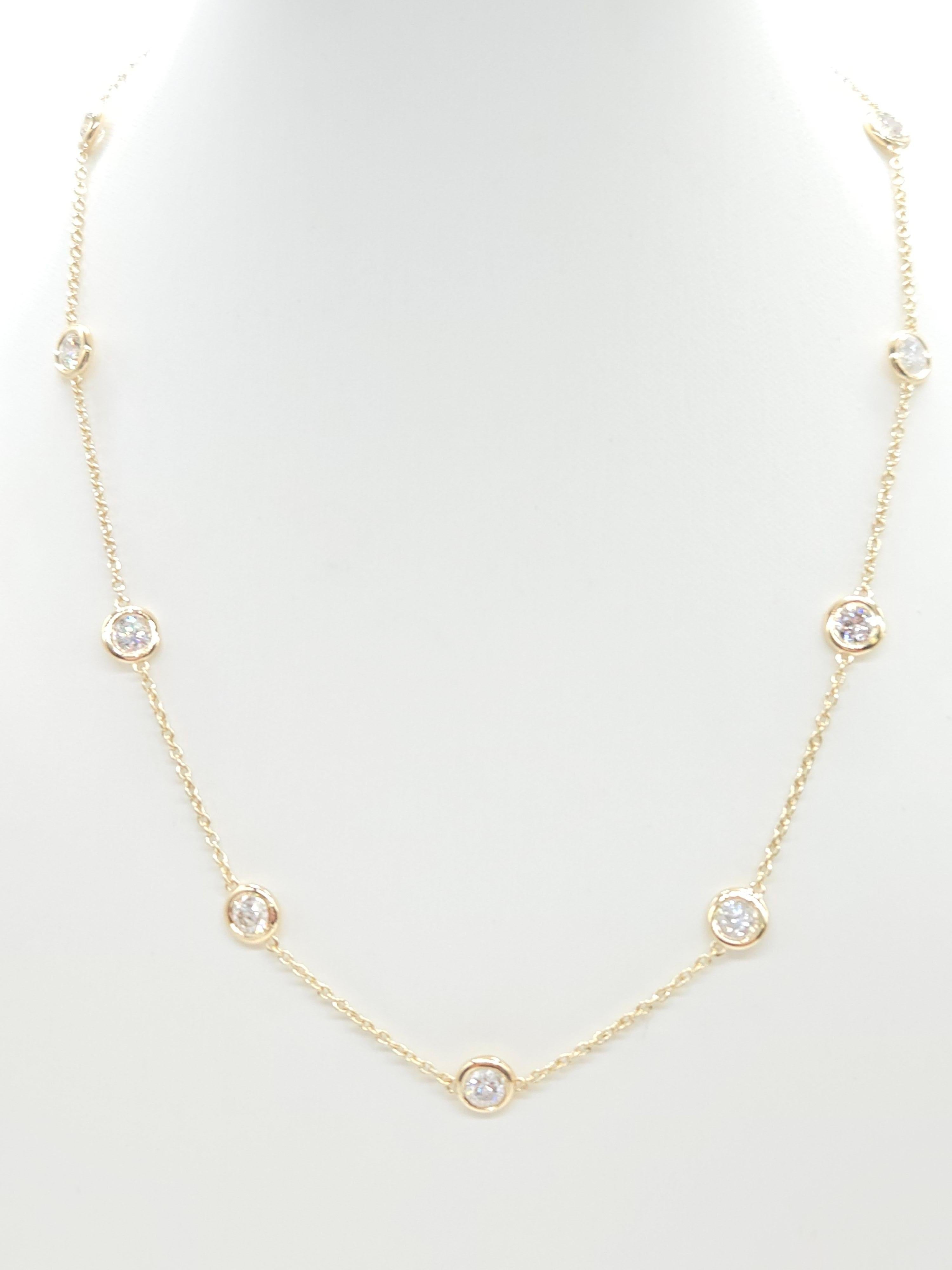 Natural Diamond by the Yard Necklace – 14K Italian Yellow Gold

Elevate your everyday elegance with this exquisite Natural Diamond by the Yard Necklace, expertly crafted in rich 14K Italian yellow gold. This timeless piece features 10 dazzling