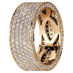 3.85 Carat Round Brilliant Band Brilliant White 14K Gold Effortless Elegance