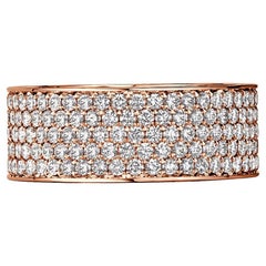 3.85 Carat Round Brilliant Band Brilliant White 14K Gold Effortless Elegance