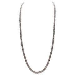 3,85 Karat Runder Brillant Diamant Illusion Halskette 14 Karat Weißgold 20''