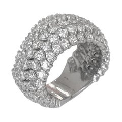 3.85 Carat Round Brilliant Diamond Pavé Soft Knit Cocktail Ring