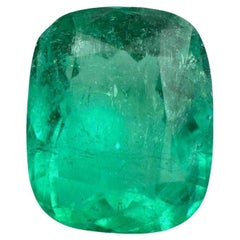 3,85 Karat Kräftiger mittelgrüner kolumbianischer Smaragd - Chivor Cushion Cut Edelstein