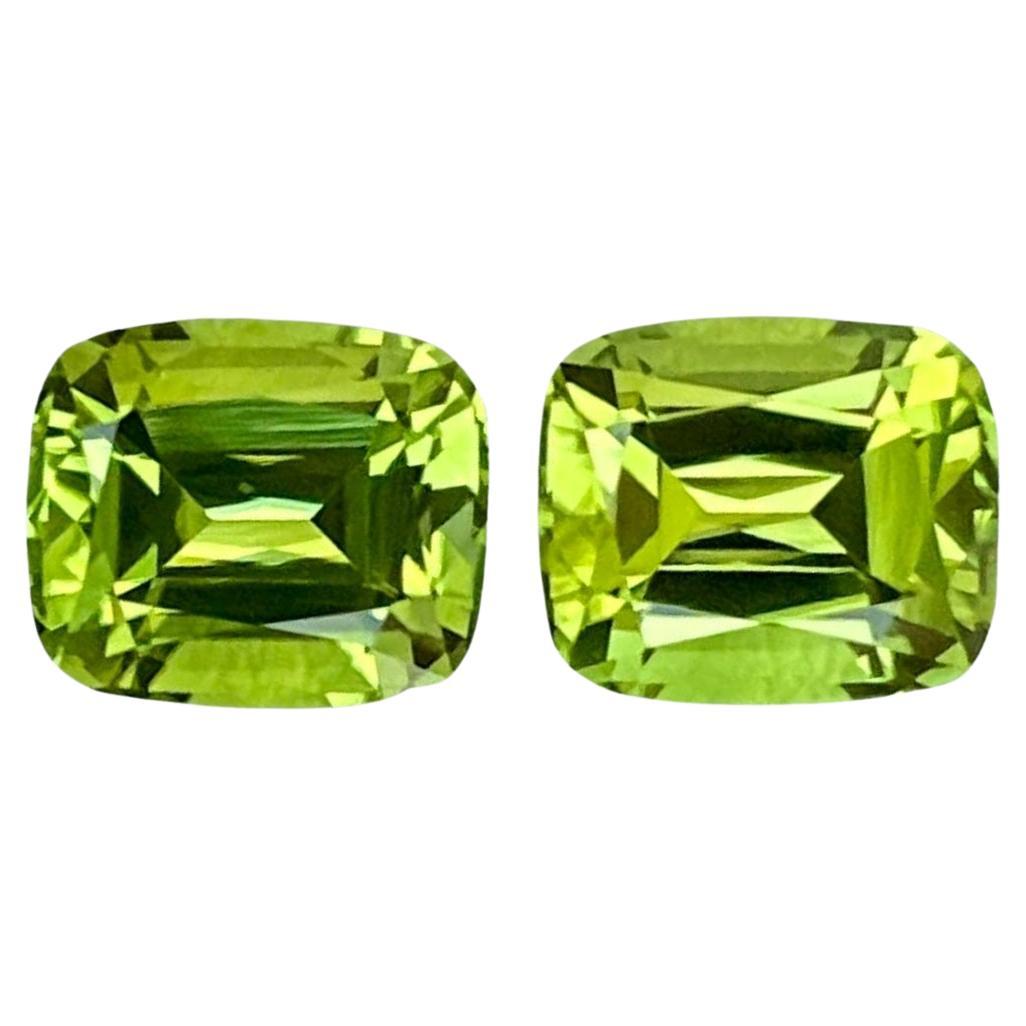 3,85 quilates Pareja Peridoto Verde Talla Cojín Piedra Preciosa Natural Paquistaní
