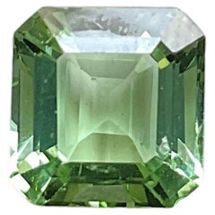 3.85 quilates Turmalina verde cuadrada tallada en facetas Gema natural de primera calidad