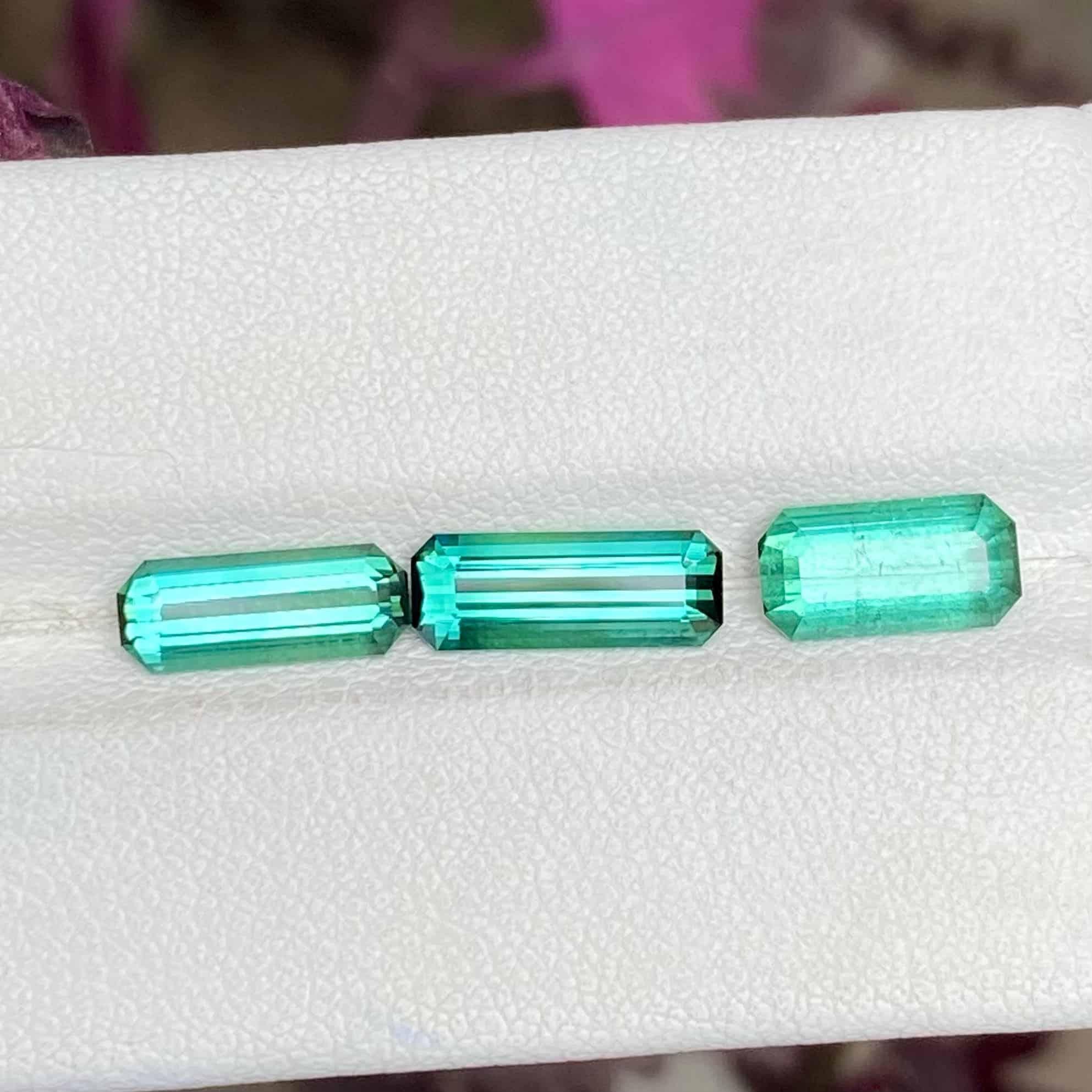Modern 3.85 Carats Greenish Blue Tourmaline Lot Natural Gemstones From Afghanistan For Sale