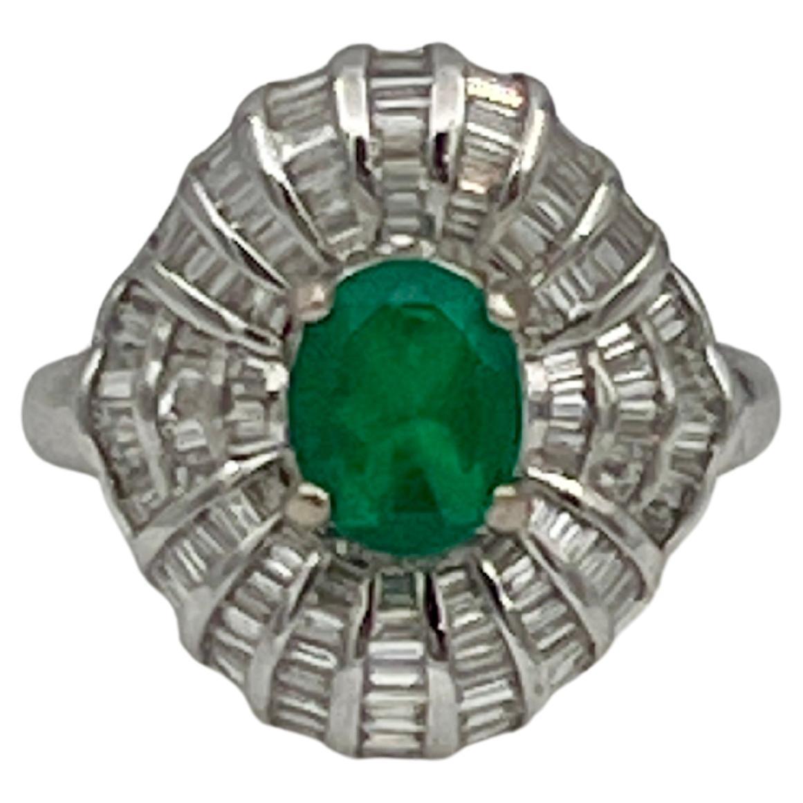 3.85 ct Emerald & Diamond Ring
