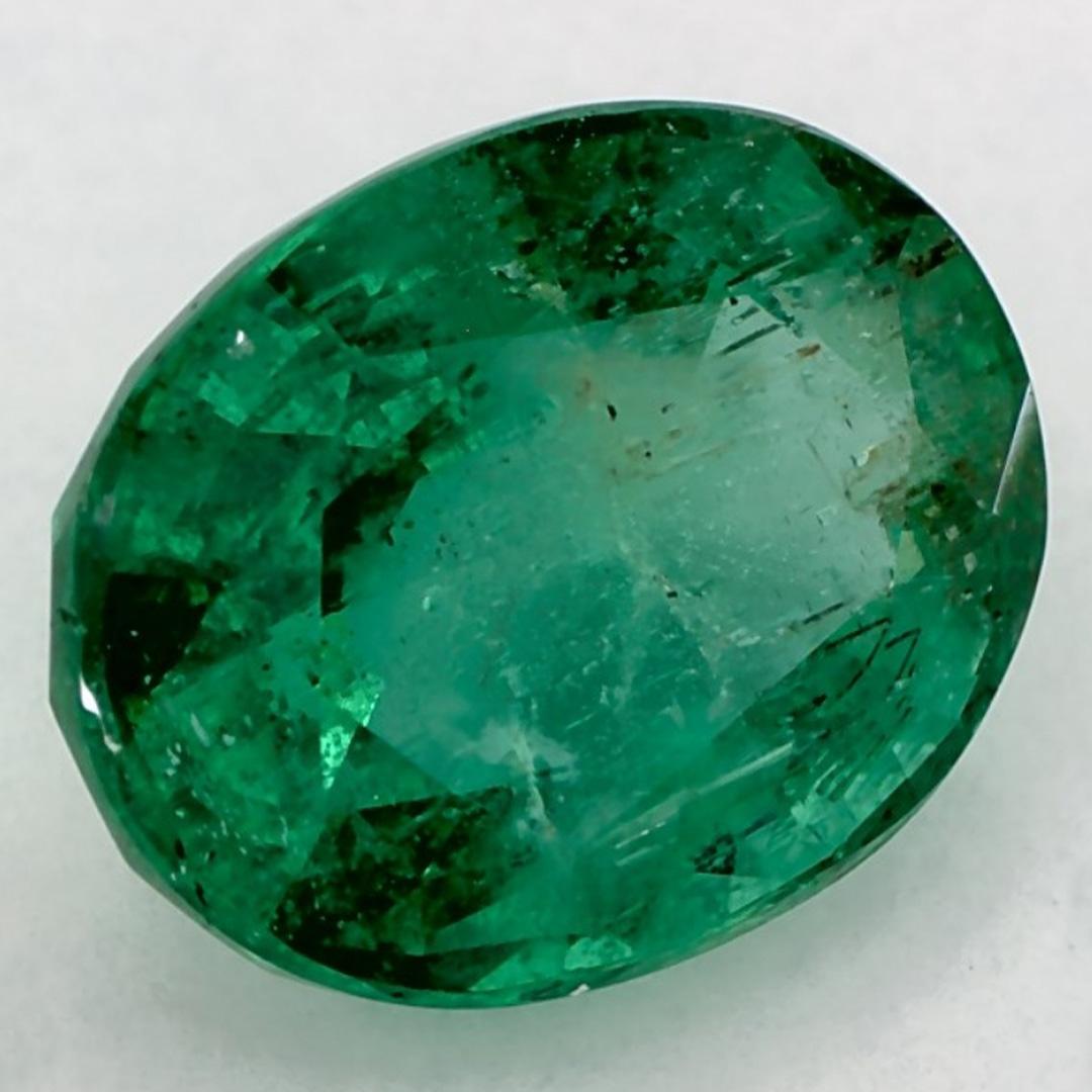 3.85 Karat Smaragd Oval Loser Edelstein (Ovalschliff) im Angebot